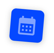 Calendar inside blue box